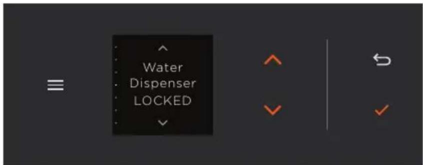 Fisher & Paykel RS3084SRHE1 - Verrouillage et déverrouillage du distributeur d'eau - 1