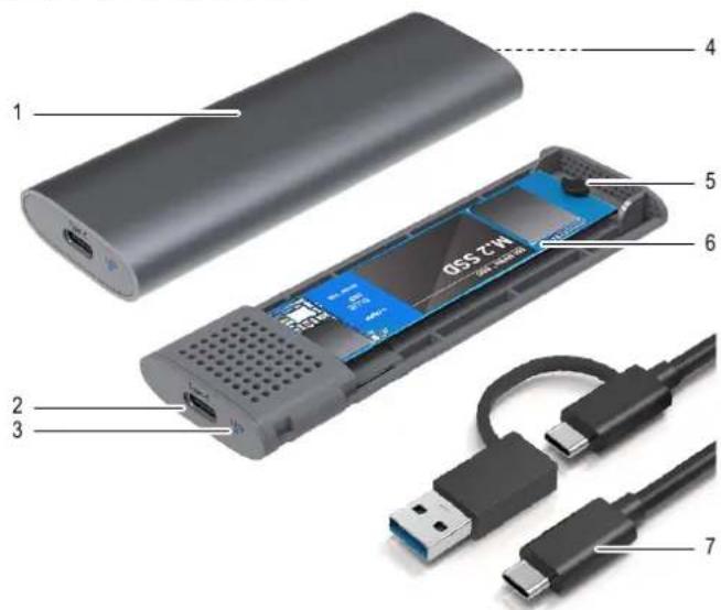 Renkforce RF-ENC-200 - Éléments de fonctionnement - 1