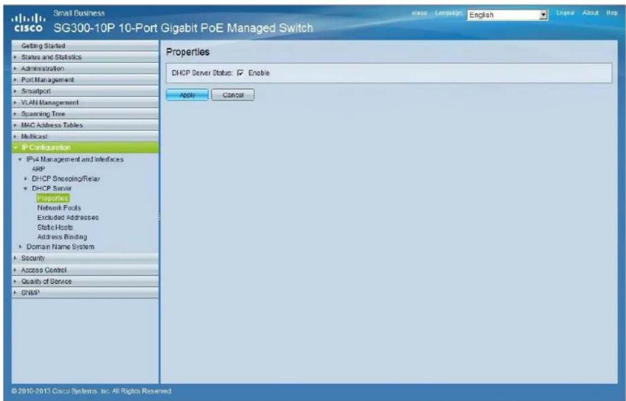 Ecler VEO-XRI2L - Select IP Configuration  IPv4 Management and Interfaces  DHCP Server  Properties. - 1