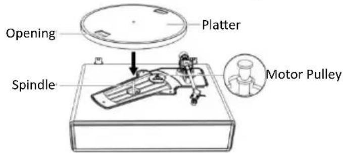 LENCO LS-570 - Turntable Platter and Belt Setup - 2