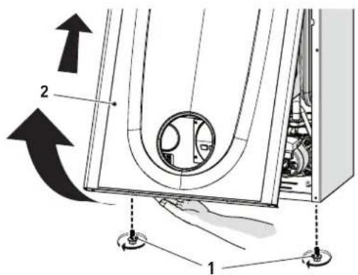 SIME BRAVA ONE OF - Remove the front panel: - 1