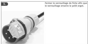 3. Fermer le verrouillage de fiche afin que le verrouillage enserre le petit ergot.