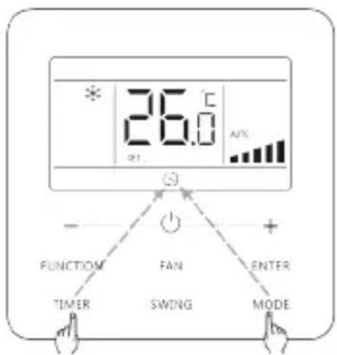 26.0°C A/N% FUNCTION FAN ENTER TIMER SWING MODE