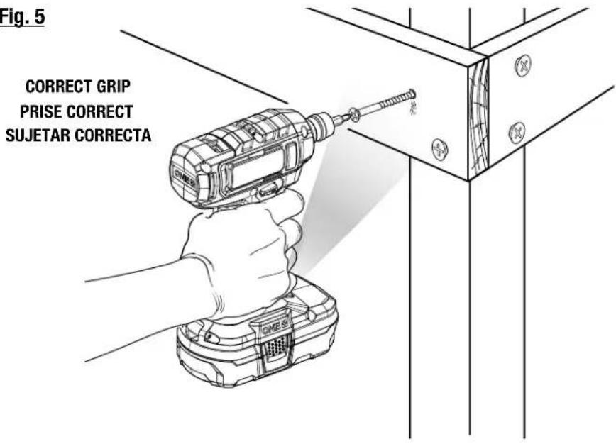 RYOBI PCL212 - RIGHT / CORRECT / FORMA CORRECTA - 2