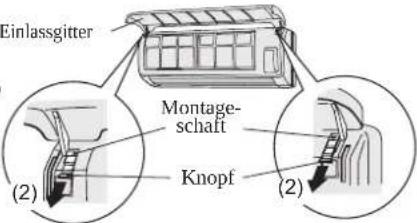 FUJITSU Airstage ASYE14GACH - Entfernen des Ansauggitters und den Luftfilter. - 2