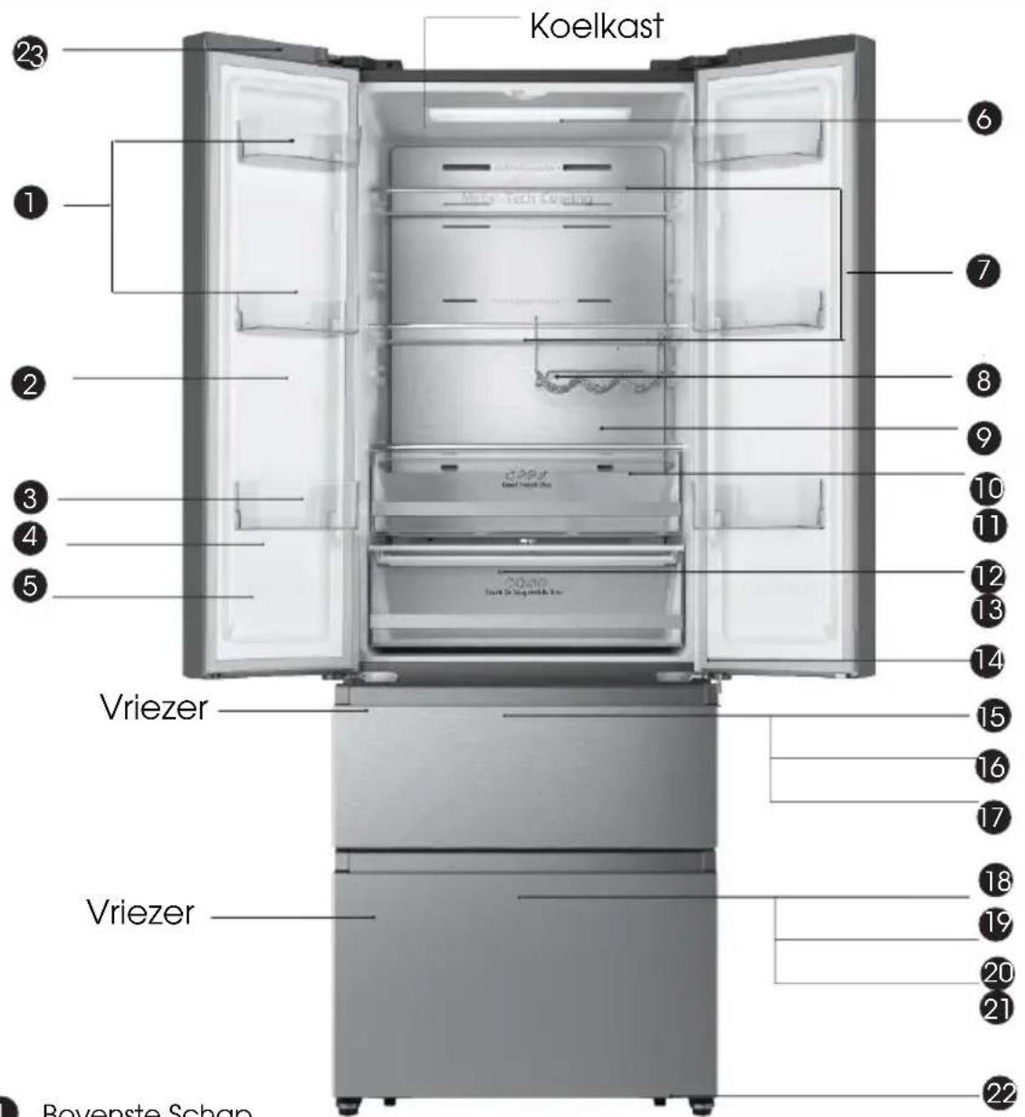 HISENSE RF632N4AIC1 - Installeren van het onderste schap - 4