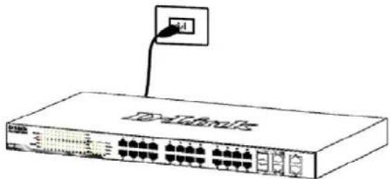 D-LINK DES-1210-52 - Schritt 3 – An die Stromversorgung anschließen - 1