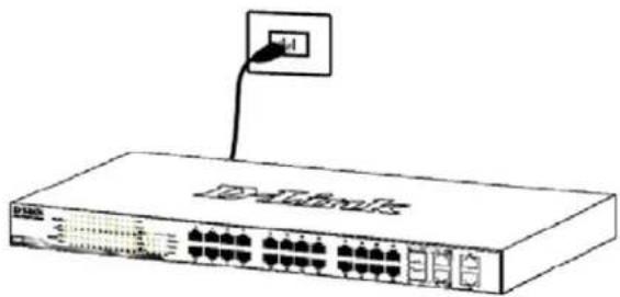 D-LINK DES-1210-52 - Paso 3. Conexión del cable de alimentación AC - 1