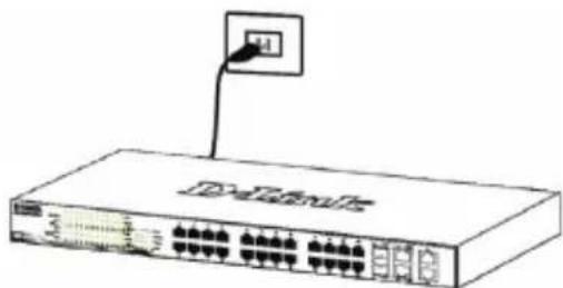 D-LINK DXS-1210-12SC - Шаг 3 – Подключение кабеля питания переменного тока - 1