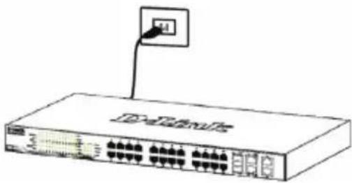 D-LINK DXS-1210-12SC - Langkah 3: Colokkan kabel power AC - 1