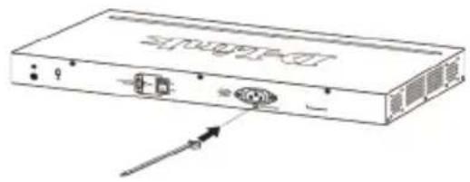 D-LINK DXS-1210-12SC - Installazione del fermo del cavo di alimentazione - 1