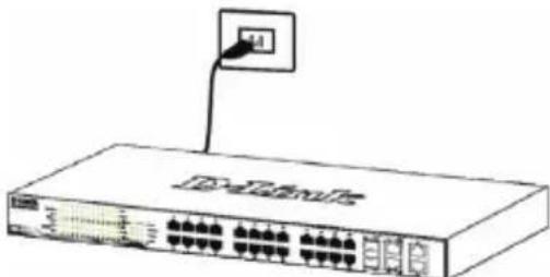 D-LINK DGS-1210-52 - Шаг 3 – Подключение кабеля питания переменного тока - 1