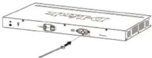 D-LINK DGS-1210-52 - Instalando a trava de cabo de alimentação - 1