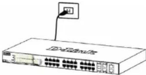 D-LINK DGS-1210-52 - Paso 3. Conexión del cable de alimentación AC - 1