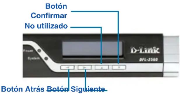 D-LINK DFL-2560 - Controles de teclado del LCD durante el arranque - 1