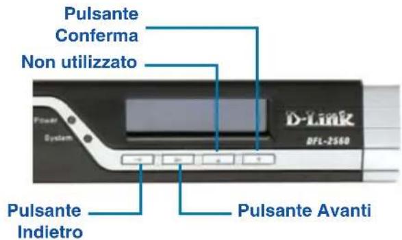 D-LINK DFL-2560 - Comandi del tastierino LCD durante l'avvio - 1