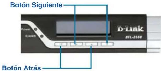 D-LINK DFL-2560 - Controles de teclado del LCD después del arranque - 1