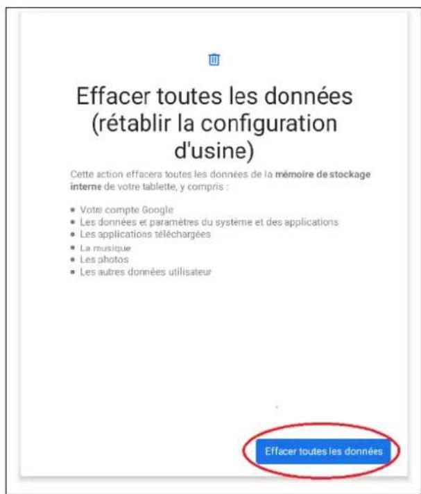 LOGICOM Tab Stand Pro 2 - Réinitialisation de la tablette par le menu paramètre : - 4
