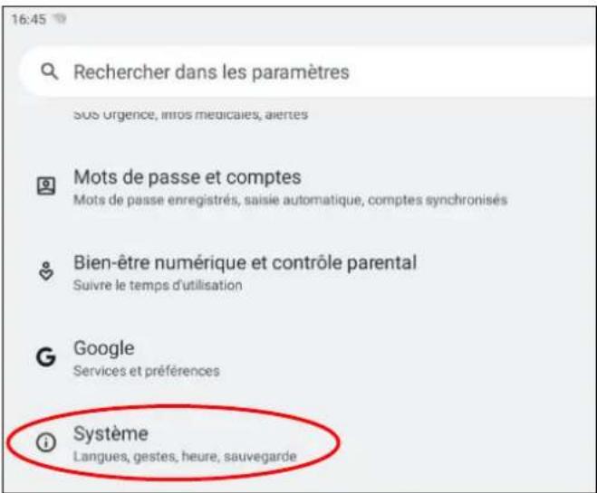 LOGICOM Tab Stand Pro 2 - Réinitialisation de la tablette par le menu paramètre : - 1