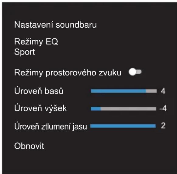 HISENSE HS2000 - Nastaveni--zvuk--Nastaveni soundbaru. - 1