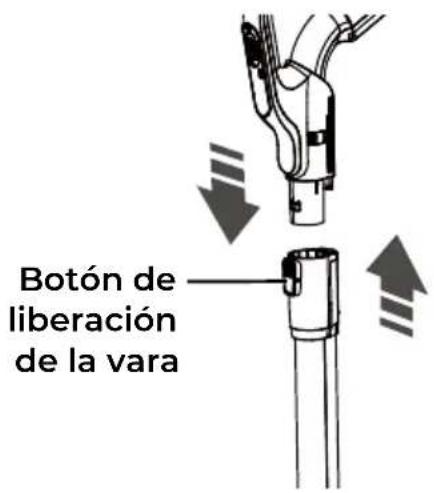 Botón de liberación de la vara
