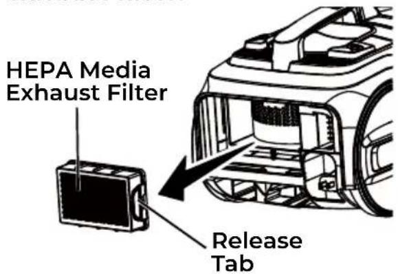 HEPA Media Exhaust Filter Release Tab