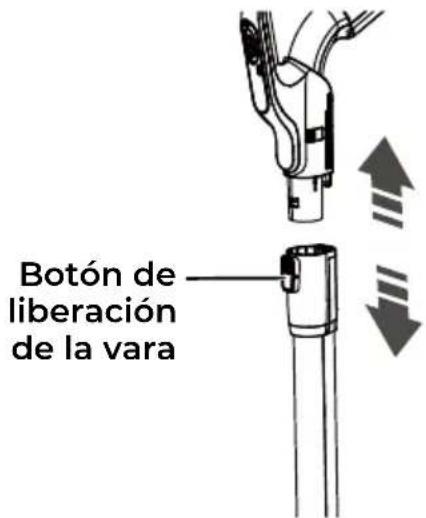 Botón de liberación de la vara