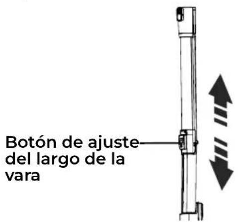 Botón de ajuste del largo de la vara
