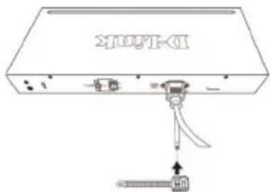 D-LINK DGS-1100-10MP - Instalación del retenedor del cable de alimentación - 3