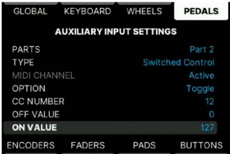 Arturia KeyLab mk3 - Éditer les détails des pédales Sustain/Exp/Aux - 1