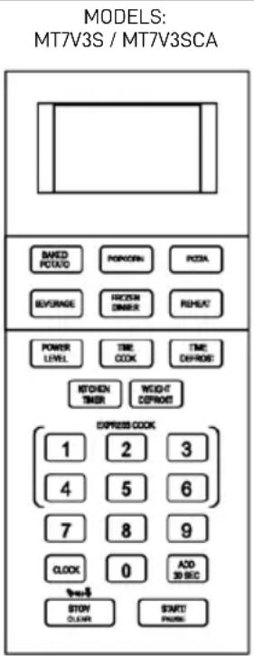 Avanti MT7V3SCA - CONTROL PANEL - 2