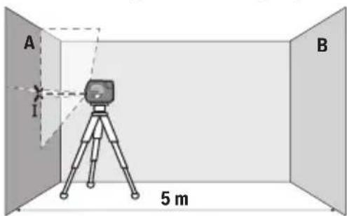 BOSCH GCL 12V-50-22 CG Professional - Vaakasuoran linjan korkeustarkkuuden tarkistus - 1