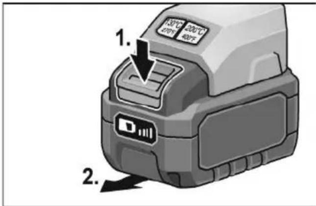 Flex GG 200 18 - Inserimento / sostituzione della batteria d'esercizio - 2