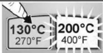 130°C 270°F 200°C 400°F