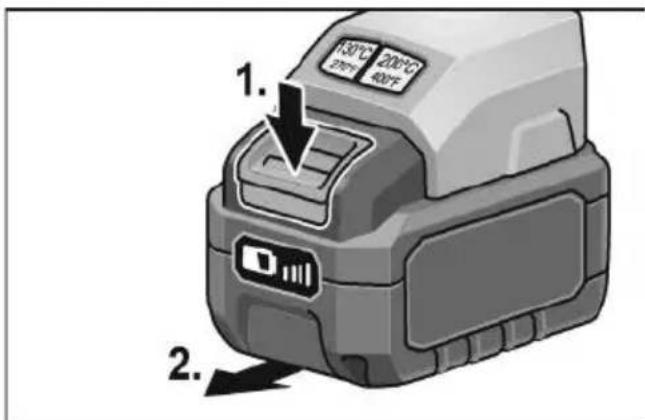 Flex GG 200 18 - Mise en place/remplacement de la batterie - 2