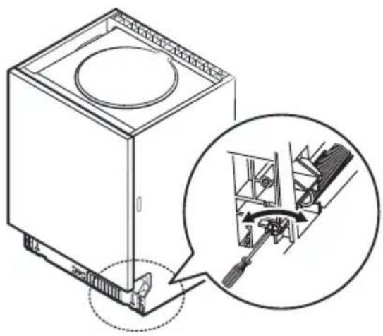TEKA DFI 44800 - Étape 3. Réglage de la tension du ressort de la porte - 1
