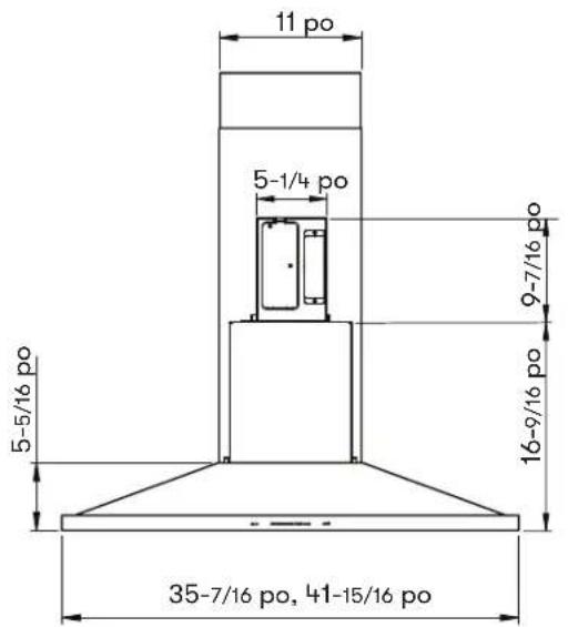 11 po 5-1/4 po 9-7/16 po 5-5/16 po 16-9/16 po 35-7/16 po, 41-15/16 po
