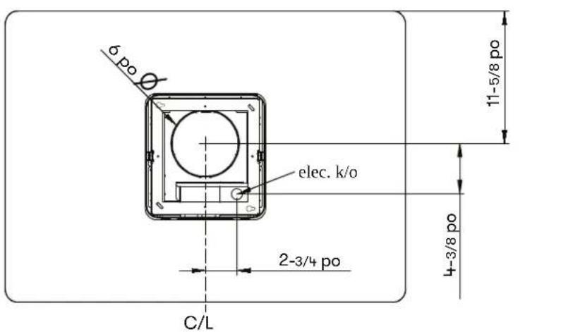 6 po elec. k/o 2-3/4 po C/L 11-5/8 po 4-3/8 po