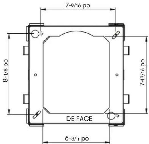7-9/16 po 8-1/8 po 7-13/16 po DE FACE 6-3/4 po