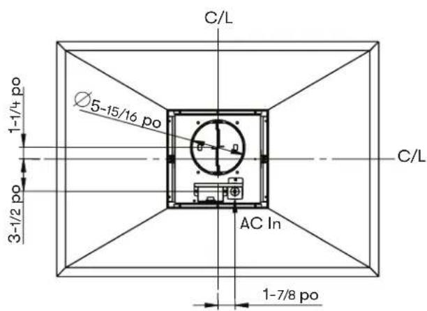 C/L Ø5-15/16 po 1-1/4 po 3-1/2 po AC In C/L 1-7/8 po