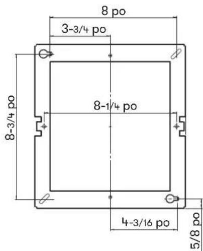 8 po 3-3/4 po 8-1/4 po 8-3/4 po 4-3/16 po 5/8 po