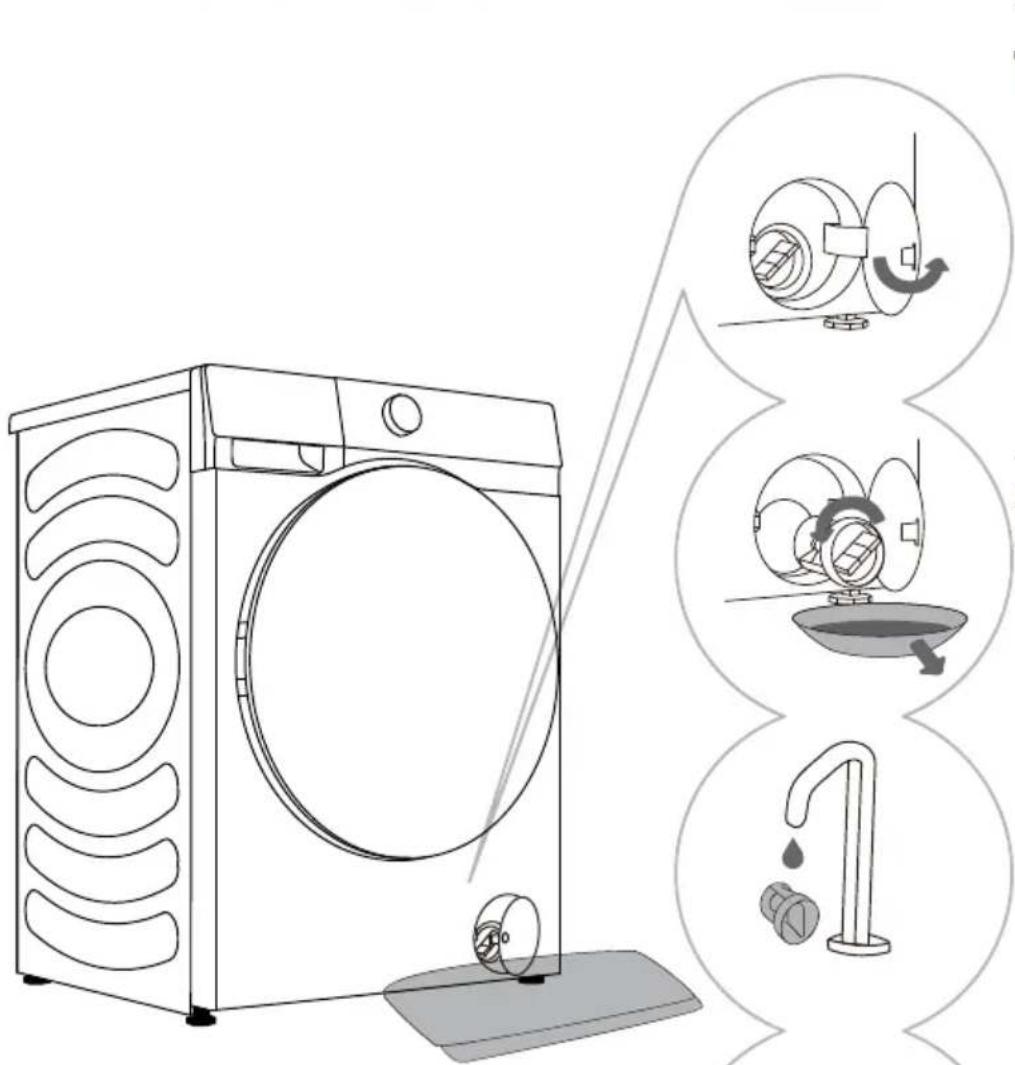 HISENSE WF5S9045BW - NETTOYAGE DU FILTRE DE LA POMPE - 1