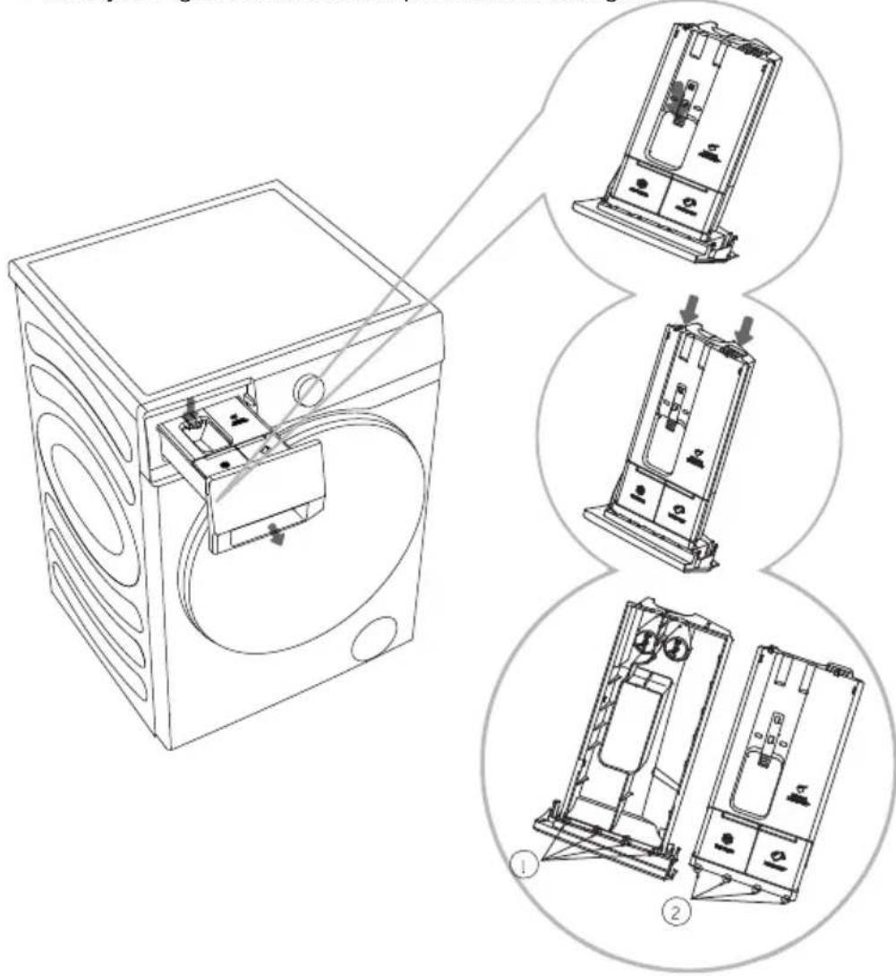 HISENSE WF5S9045BW - NETTOYAGE DU COMPARTIMENT À LESSIVE - 1