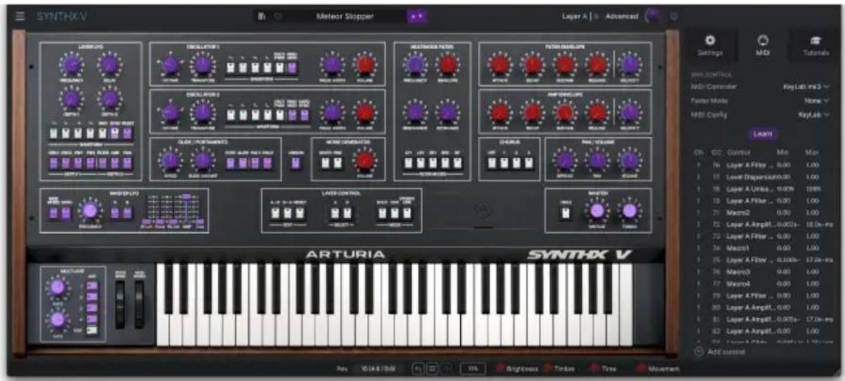Arturia Synthx V - Assigner et retirer des contrôles - 1