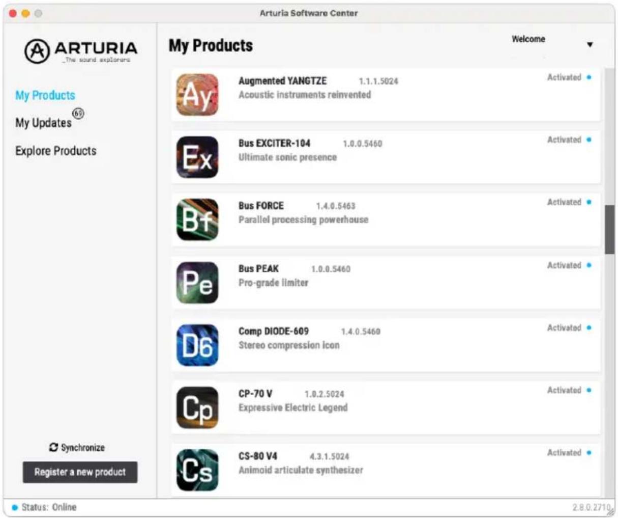 Arturia Synthx V - Enregistrer, activer et installer Synthx V - 5