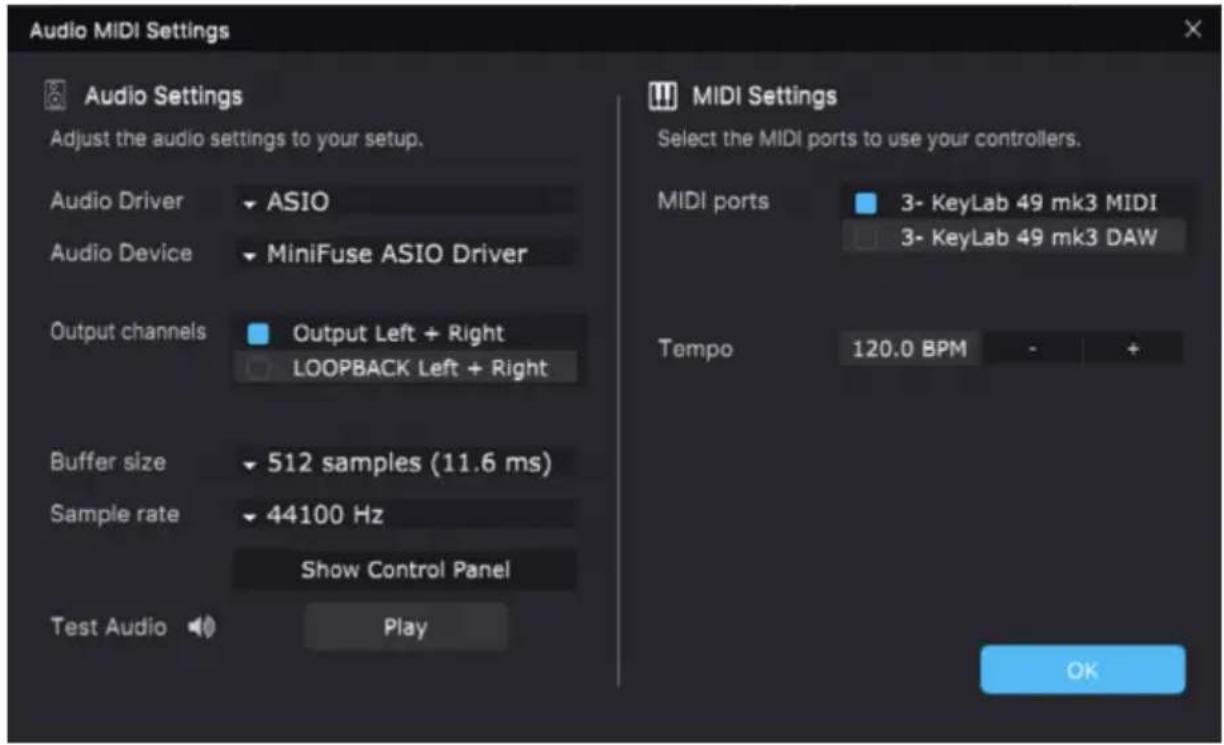 Arturia Synthx V - Audio Midi Settings : Windows - 2