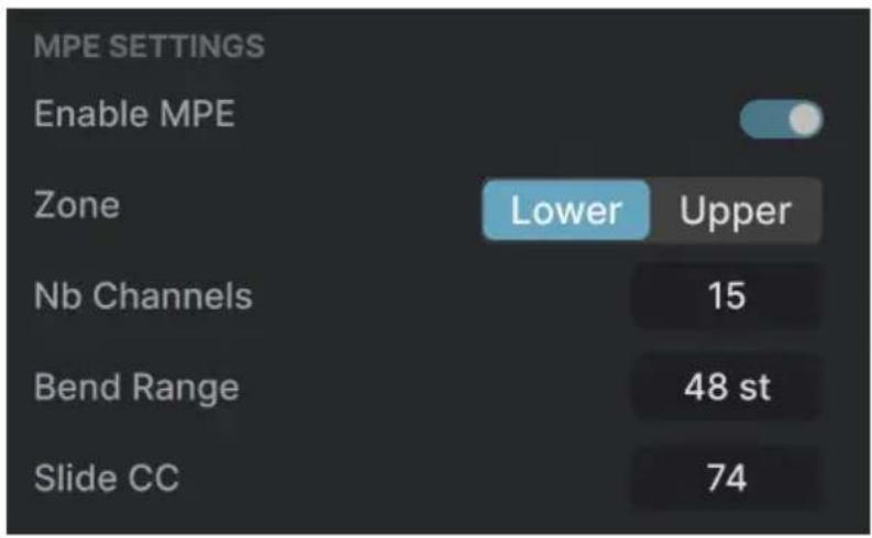 Arturia Synthx V - MPE Settings - 1