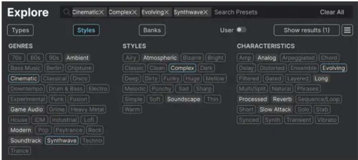 Arturia Synthx V - Styles - 1