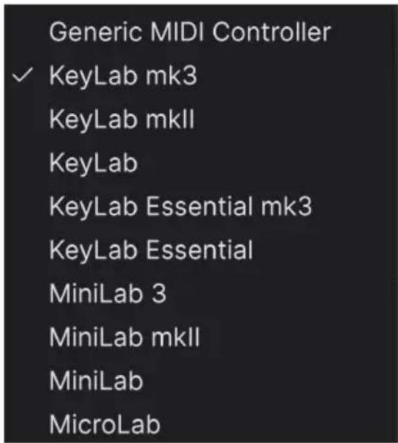 Arturia Synthx V - Menu MIDI Controller - 1
