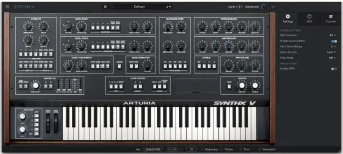 Arturia Synthx V - INTERFACE UTILISATEUR - 1